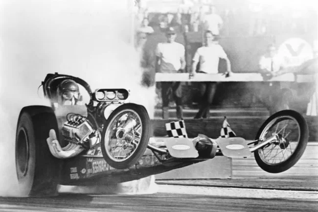 A nitro rail warms up the track