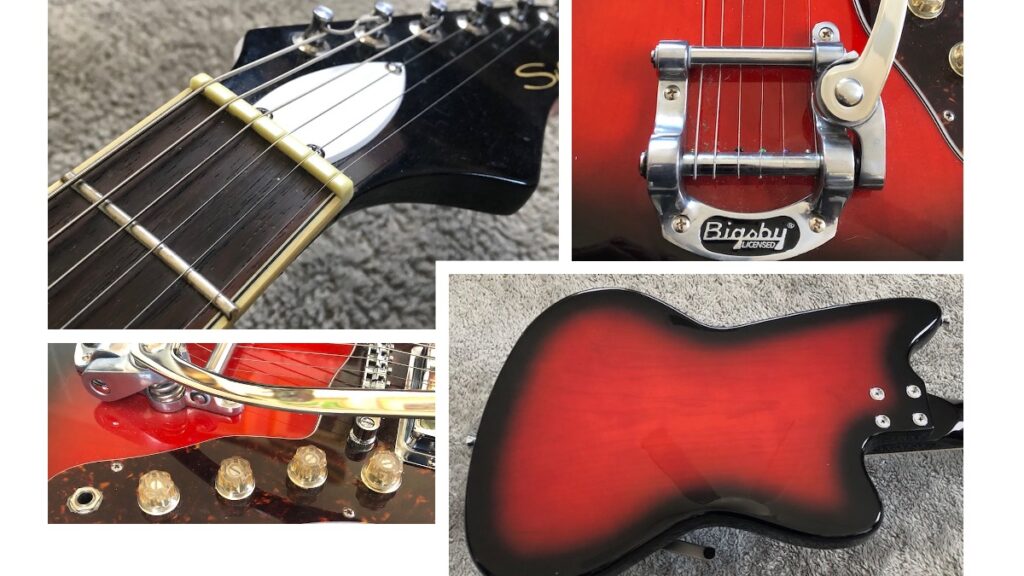 A bone nut on one end and a Bigsby on the other