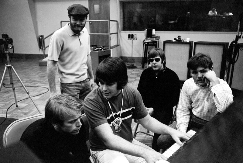 Brian Wilson working out harmonies with the Beach Boys